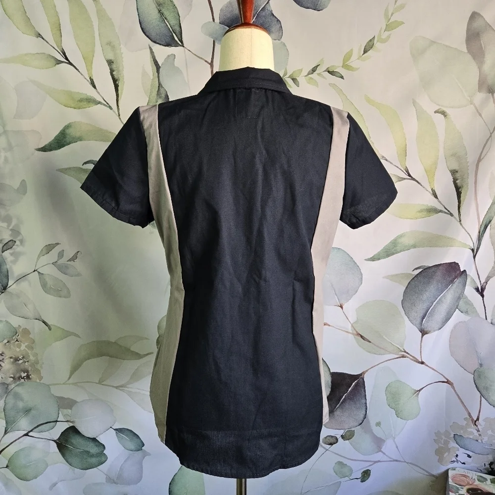 DICKIES | Women's Fitted Work Shirt in Dark Blue/Gray sz M